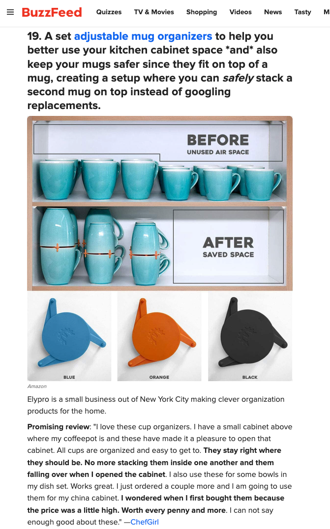 Mug Stackers featured on BuzzFeed