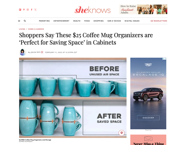 SheKnows Features the Mug Stacker: A Sleek Solution for Cluttered Kitchens