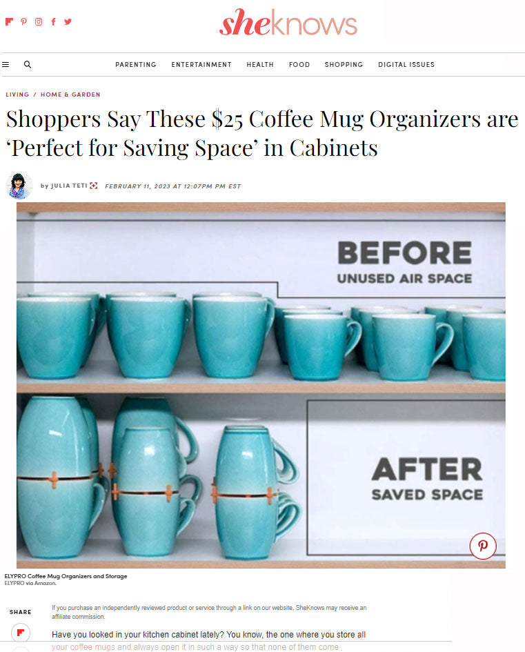 SheKnows Features the Mug Stacker A Sleek Solution for Cluttered Kitc