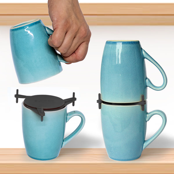 Mug Stackers 6-Pack — Stackable Cabinet Organizers for Coffee Mugs & Glasses