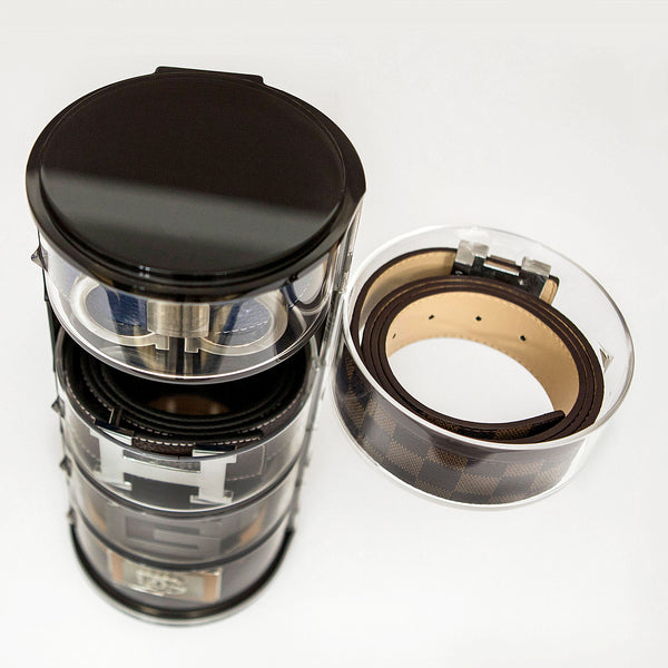 Belt Organizer — Rotating Acrylic Storage for Belts, Watches & Accessories