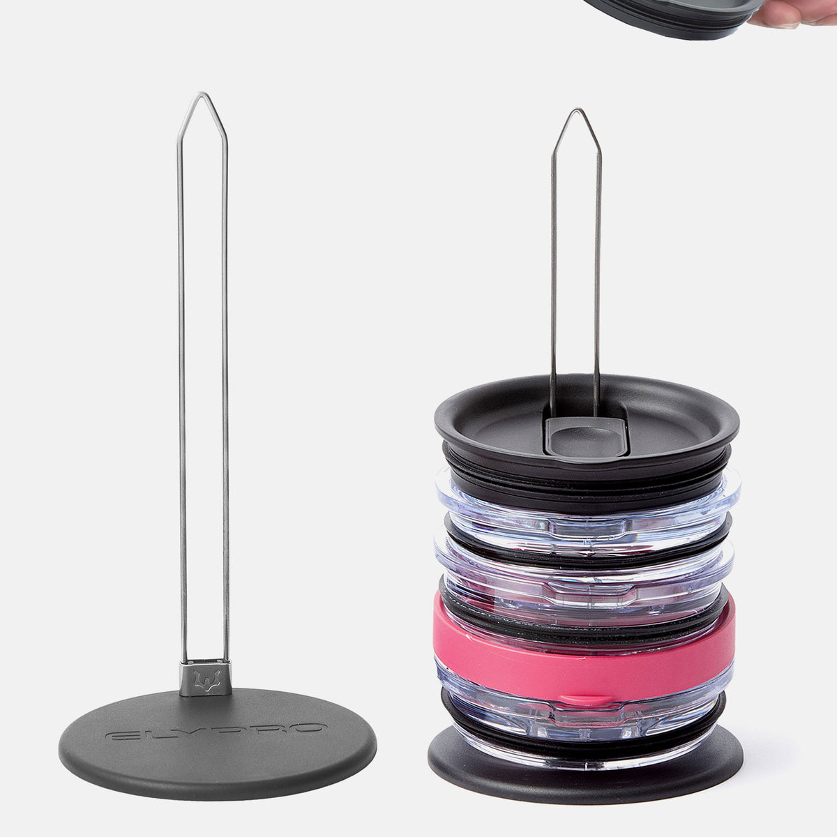 Tumbler Lid Organizer — Vertical Lid Storage for Stanley, Yeti & Most Tumbler Lids