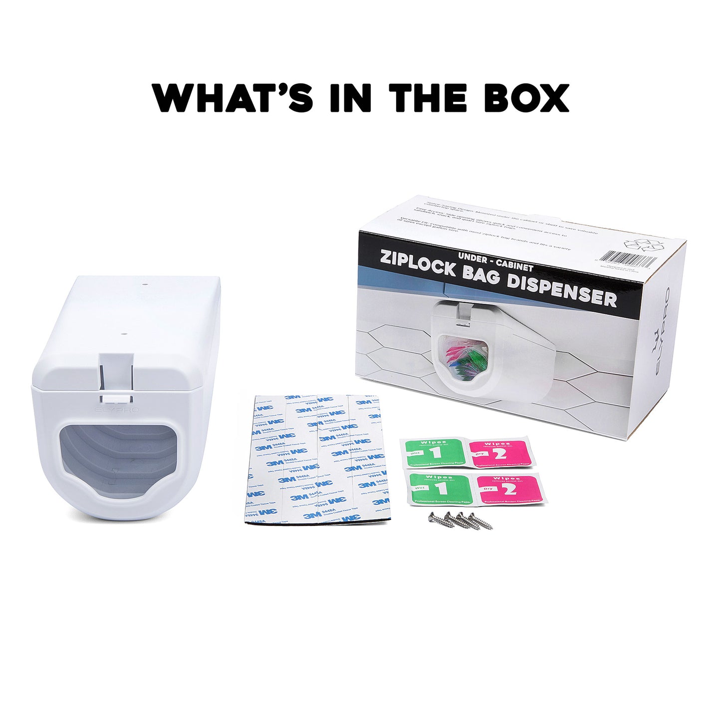 Ziplock Bag Dispenser — Under-Cabinet Storage for Sandwich & Snack Bags