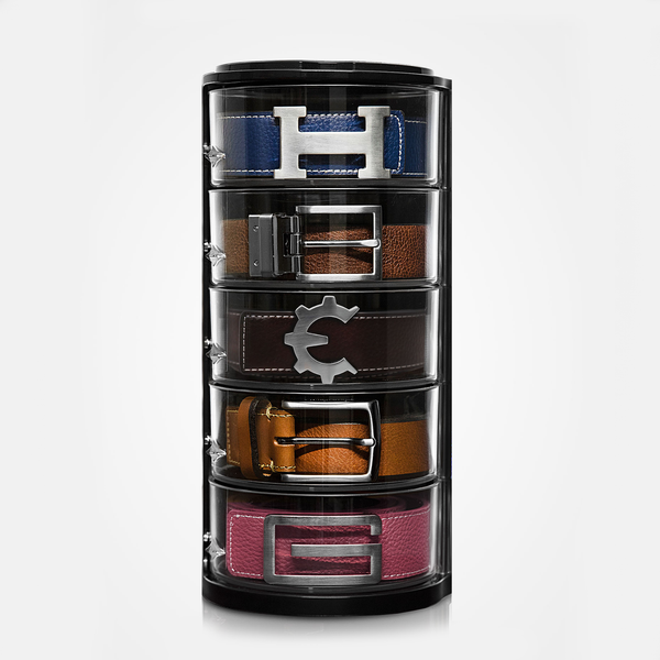 Belt Organizer — Rotating Acrylic Storage for Belts, Watches & Accessories
