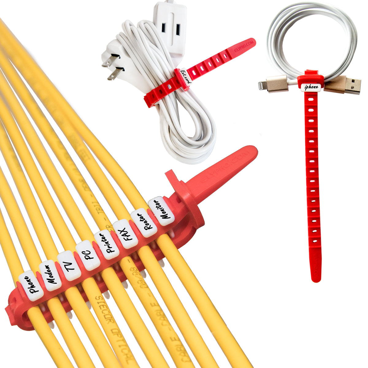 Reusable Cable Ties — Wrap, Label & Organize Messy Cords