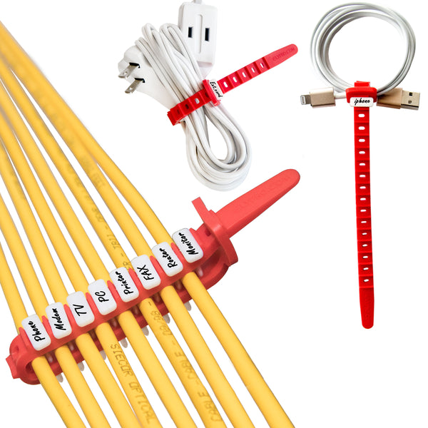 Reusable Cable Ties — Wrap, Label & Organize Messy Cords
