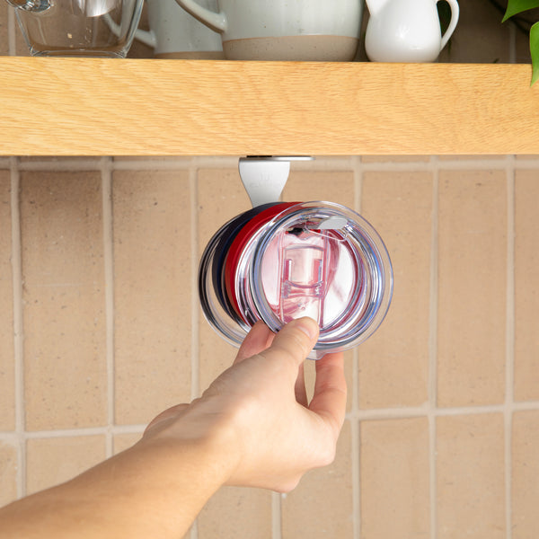 Tumbler Lid Organizer — Under-Cabinet Storage for Tumbler Lids