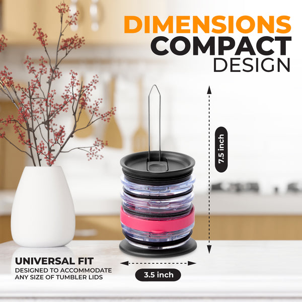 Tumbler Lid Organizer — Vertical Lid Storage for Stanley, Yeti & Most Tumbler Lids