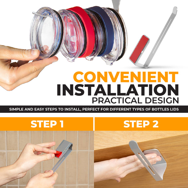 Tumbler Lid Organizer — Under-Cabinet Storage for Tumbler Lids