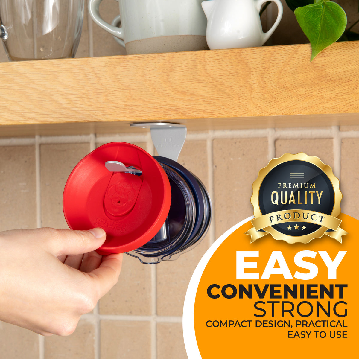 Tumbler Lid Organizer — Under-Cabinet Storage for Tumbler Lids