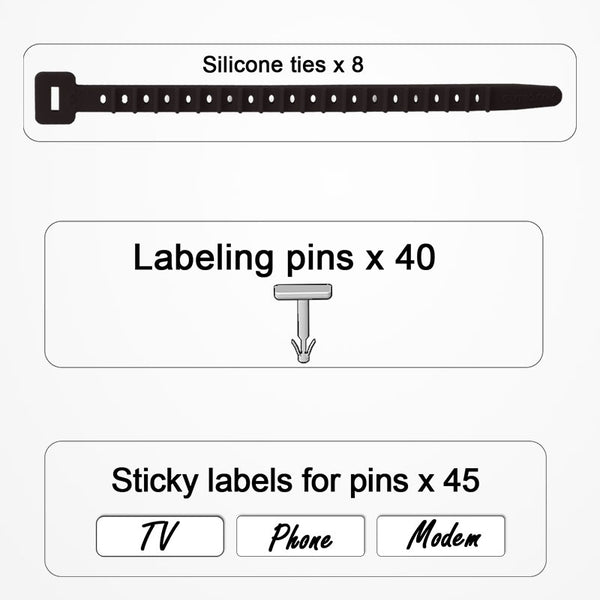 Reusable Cable Ties — Wrap, Label & Organize Messy Cords