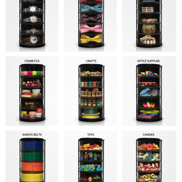 Belt Organizer — Rotating Acrylic Storage for Belts, Watches & Accessories