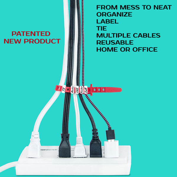 Reusable Cable Ties — Wrap, Label & Organize Messy Cords